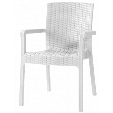 VECTOR πολυθρόνα κήπου polypropylene wicker ΛΕΥΚΗ, 62x58xH87 VECTOR πολυθρόνα κήπου polypropylene wicker ΛΕΥΚΗ, 62x58xH87