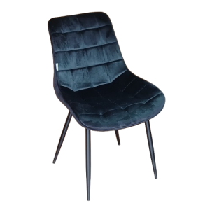 WELL-KARO καρέκλα μεταλλική ΜΑΥΡΗ με ύφασμα ΒΕΛΟΥΔΟ ΜΑΥΡΟ / 53x60xΗ88
