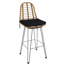YAYA-ST σκαμπό ψηλό μεταλλικό wicker ΦΥΣΙΚΟ / 45x55xΗ112 YAYA-ST σκαμπό ψηλό μεταλλικό wicker ΦΥΣΙΚΟ / 45x55xΗ112