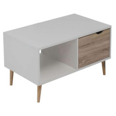 SIERA WHITE/S.OAK 100Χ60Χ38εκ.ΤΡΑΠΕΖΙ ΣΑΛΟΝΙΟΥ KZ-90454