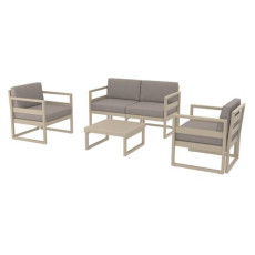 MYKONOS SET 2ΘΕΣ.TAUPE/ΜΑΞ. L.BROWN(2ΘΕΣ.+2ΠΟΛ.+ΤΡΑΠ 65εκ.) KZ-2004481