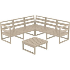 MYKONOS ΓΩΝΙΑ SET TAUPE ΧΩΡΙΣ ΜΑΞΙΛΑΡΙΑ ΠΟΛ/ΝΙΟΥ (+ΤΡΑΠ.65εκ.) KZ-200460