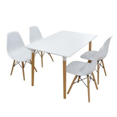 Σετ Τραπεζαρίας Loft White Randy 5τμχ 120Χ80X72εκ. KZ-209902