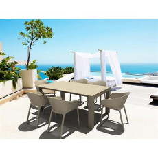 Σετ Τραπεζαρίας 7τμχ Vegas Sky Pro Taupe 100X180/220Χ75εκ. KZ-209971