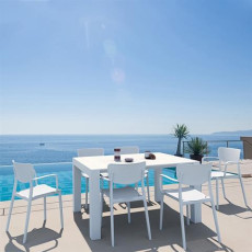Σετ Τραπεζαρίας 7τμχ Vegas Loft White 100X100/140Χ75εκ. KZ-209983