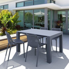 Σετ Τραπεζαρίας 5τμχ Vegas Air Dark Grey 100X100/140Χ75εκ. KZ-209984