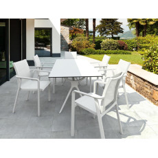 Σετ Τραπεζαρίας 7τμχ Air Pacific White 180X90X74εκ. KZ-209989