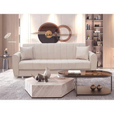 ELVA LIGHT BROWN ΥΦΑΣΜΑ 3ΘΕΣΙΟΣ ΚΑΝΑΠΕΣ/ΚΡΕΒΑΤΙ ΜΕ ΑΠΟΘ.ΧΩΡΟ 210X80εκ. KZ-400127