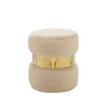 LINDA/R ΣΚΑΜΠΟ BEIGE VELVET ΥΦΑΣΜΑ Φ.37Χ43εκ. KZ-400151