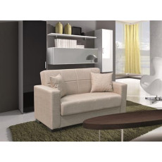 ROVER LIGHT BROWN ΥΦΑΣΜΑ 2ΘΕΣΙΟΣ ΚΑΝΑΠΕΣ/ΚΡΕΒΑΤΙ ΜΕ ΑΠΟΘ.ΧΩΡΟ 150Χ80εκ. KZ-400311