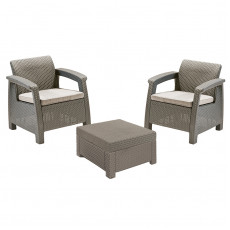 CORFU BALCONY SET CAPPUCCINO ΜΕ ΜΑΞΙΛΑΡΙΑ KZ-530239