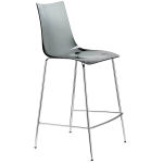 ZEBRA-2546 σκαμπό ψηλό μπαρ Η65 μεταλλικό χρωμίου polycarbonate ΔΙΑΦΑΝΟ ΓΚΡΙ / 48x51xΗ65/103