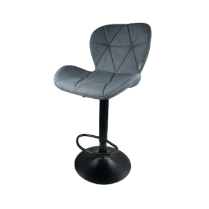 ZOZE-BAR σκαμπό ρυθμιζόμενo μεταλλικό ΜΑΥΡΟ κάθισμα ύφασμα ΓΚΡΙ / 46x48xΗ90-112