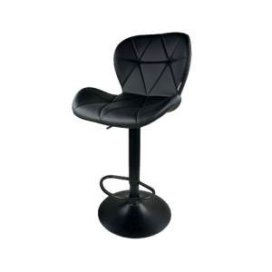 ZOZE-BAR σκαμπό ρυθμιζόμενo μεταλλικό ΜΑΥΡΟ κάθισμα δερματίνη ΜΑΥΡΗ / 46x48xΗ90-112