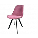 BERG-FA-METAL καρέκλα μεταλλική ΜΑΥΡΗ με ταπετσαρία ύφασμα ΣΑΠΙΟ ΜΗΛΟ, 48x65x83