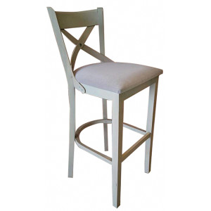 BISTRO-Σ-ΜΠ σκαμπό ψηλό ξύλινο ΧΡΩΜΑ ΞΥΛΟΥ & ΤΑΠΕΤΣΑΡΙΑ ΕΠΙΛΟΓΗΣ, 45x48x108