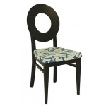 DEA καρέκλα με σκελετός ξύλινο σε χρώμα WENGE με ύφασμα εμπριμέ, 45x50x88