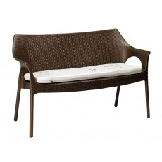 OLYMPO-SOFA καναπές από σετ κήπου polypropylene wicker ΚΑΦΕ, 130x57xH82