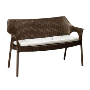 OLYMPO-SOFA καναπές από σετ κήπου polypropylene wicker ΚΑΦΕ, 130x57xH82