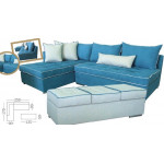 VALERIA καναπές οικιακού χώρου, 170x250x90cm + 135x50cm