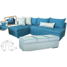 VALERIA καναπές οικιακού χώρου, 170x250x90cm + 135x50cm