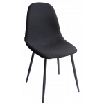 LINA καρέκλα μεταλλική ΜΑΥΡΗ με ταπετσαρία ύφασμα ΜΑΥΡΗ, 45x53x85