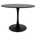 SIMPLE τραπέζι μεταλλικό με επιφάνεια mdf ΜΑΥΡΟ, Φ100xh75