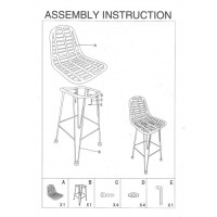 YAYA-ST σκαμπό ψηλό μεταλλικό wicker ΦΥΣΙΚΟ / 45x55xΗ112