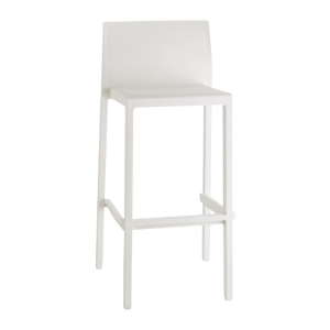 KATE-2344 σκαμπό εξωτερικού χώρου ψηλό technopolymer ΛΕΥΚΟ / 48x47xH75/98