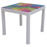 MAMBO-TABLE τραπεζάκι παιδικό pp ΛΕΥΚΟ ΜΕ ΣΧΕΔΙΑ, 48x48xH44