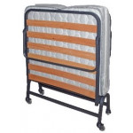 ΝΤΙΒΑΝΙ-ΤΑΒΛΑ-ΤΡΟΧΗΛΑΤΟ κρεβάτι πτυσσόμενο μεταλλικό με τάβλες και ροδάκια, 80x190