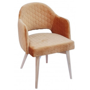 ROMA-MP πολυθρόνα ενιαίου χώρου ξύλo ΦΥΣΙΚΟ με ταπετσαρία ΥΦ. ΚΙΤΡΙΝΟ / 54x55x85