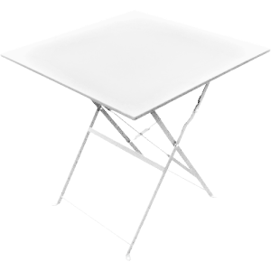 TRADITIONAL-T-ΛΑΜΑΚΙ τραπέζι κήπου μεταλλικό ΛΕΥΚΟ, 70x70xH72