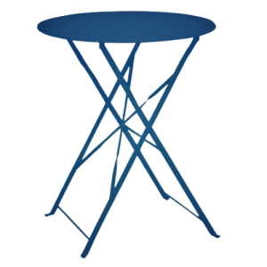 TRADITIONAL-T-ΛΑΜΑΚΙ τραπέζι κήπου μεταλλικό ΜΠΛΕ, Φ60xH75